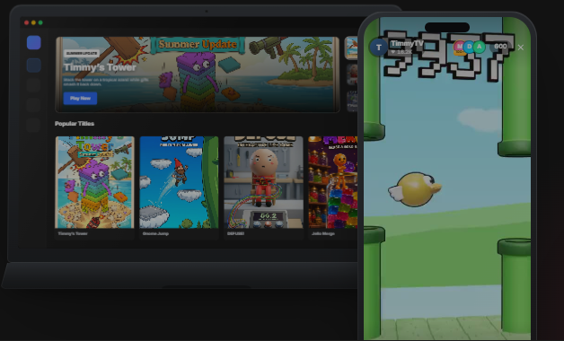 Jogos interativos em exibição no computador e no celular